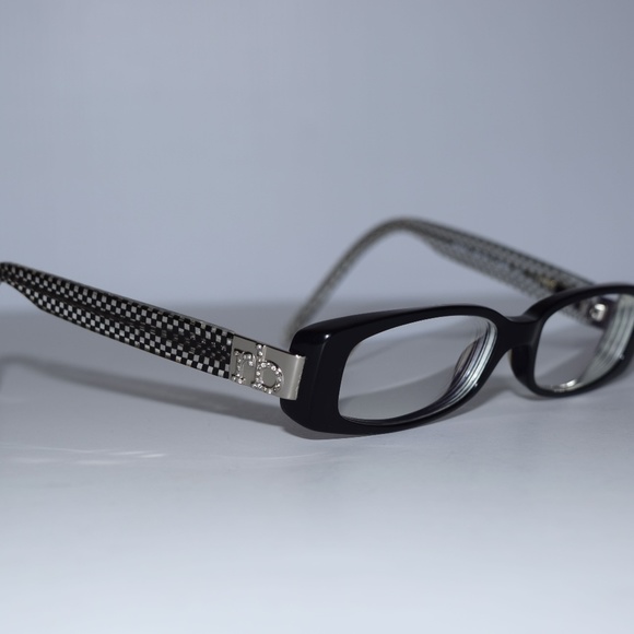 RoccoBarocco RB347 Black Plastic Frame Solid Checks Eyeglasses Frame 49-16-130 - Picture 1 of 10